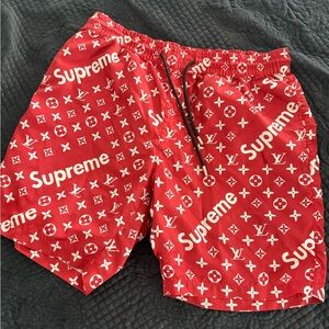 Louis Vuitton Red Patterned Men's Athletic Shorts